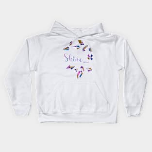 Shine bright watercolor gems quote Kids Hoodie